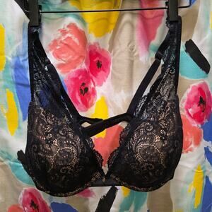 Thirdlove black 24/7 Lace Contour Plunge bra 38D